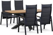Tuinset 4 personen 180 cm Aluminium Grijs Lifestyle Garden Furniture Essence/Camila