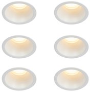 Set van 6 inbouwspots wit GU10 35mm IP44 - Dept Modern GU10 rond Binnenverlichting Lamp