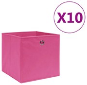 vidaXL Opbergboxen 10 st 28x28x28 cm nonwoven stof roze