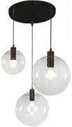 Hangende glazen plafondlamp Lassi Zwart 20 25 30 cm APP309-3C