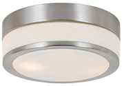 Moderne plafondlamp staal 23 cm IP44  - Flavi
