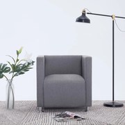 vidaXL Fauteuil kubus stof lichtgrijs