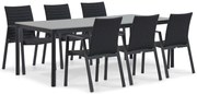 Tuinset 6 personen 220 cm Aluminium/textileen Grijs Osmen Joliet/Como