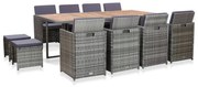 vidaXL 13-delige Tuinset poly rattan en acaciahout antraciet