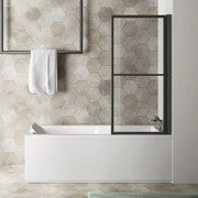 Polysan Kagera draaibare badwand 71x140cm zwart mat