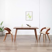 vidaXL Eetkamerstoelen 2 st gebogen hout en kunstleer crèmekleurig