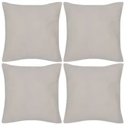 vidaXL Kussenhoezen katoen 40 x 40 cm beige 4 stuks
