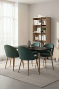 Set 4 Vint Fluwelen Stoelen