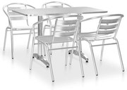 vidaXL 5-delige Tuinset aluminium zilverkleurig
