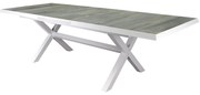 New Delhi uitschuifbare dining tuintafel 204-264x103xH76,5 cm met kruispoot wit