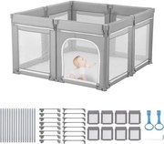 VEVOR Baby Playpen, 120 x 120 cm, Playpen, Speeltuin met Ritsdeur en Zacht Ademend Gaas, Gapless Activity Center voor Peuters van 6-24 Maanden