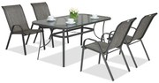 Metalen tuinmeubelen Modena grijs voor 4 personen Garden Point