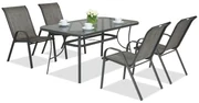 Metalen tuinmeubelen Modena grijs voor 4 personen Garden Point