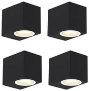 Set van 4 moderne wandlampen zwart IP44 - Baleno