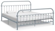 vidaXL Bedframe metaal grijs 180x200 cm