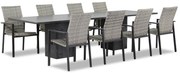 Tuinset 8 personen 300 cm Wicker Grijs Lifestyle Garden Furniture Upton/Graniet