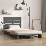 vidaXL Bedframe massief grenenhout grijs 90x200 cm