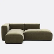 Velours linker hoekbank Vintage Seven