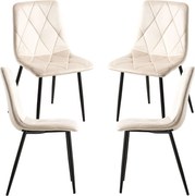 Set 4 Lyke Fluwelen Stoelen