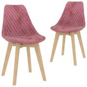 vidaXL Eetkamerstoelen 2 st fluweel roze