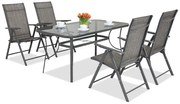 Metalen tuinmeubelen Modena/Rosario voor 4 personen Garden Point antraciet