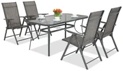 Metalen tuinmeubelen Modena/Rosario voor 4 personen Garden Point antraciet