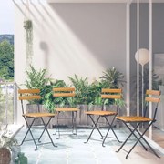 vidaXL Bistrostoelen inklapbaar 4 st massief acaciahout