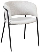 Set Van 2 Nalon Gestoffeerde Eetkamerstoelen Zwart & Corduroy Beige – Crème & Pana - Sklum