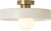 Retro plafondlamp brons met beige glas - Jina