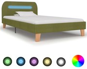 vidaXL Bedframe met LED stof groen 90x200 cm