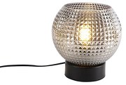 Art Deco tafellamp zwart met smoke glas - Sphere Art Deco E27 rond Binnenverlichting Lamp