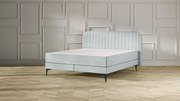 Emma Original Elite Boxspring Bed 140x200 - Mint - Strepen Hoofdbord - Zwart metaal Pootjes