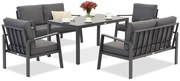 Zakintos Apetito 6 antraciet aluminium set Garden Point