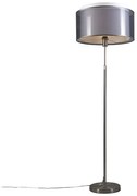 Vloerlamp staal met zwart/witte kap 47 cm verstelbaar - Parte Design, Modern E27 rond Binnenverlichting Lamp