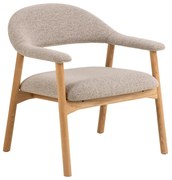 Fauteuil Eiken Met Beige Boucle