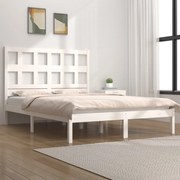 vidaXL Bedframe massief grenenhout wit 120x190 cm 4FT Small Double