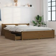 vidaXL Bedframe met lades honingbruin 135x190 cm 4FT6 Double