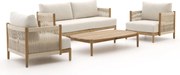 + 10% kassakorting | Stoel-bank loungeset Zavelli | 4 personen | Loungeset Natural Teak | Teakhout | 320x180cm | Kees Smit Tuinmeubelen