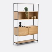 Modulaire boekenkast, 2 nissen 2 deuren, eiken fineer, Volga