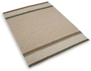 Vloerkleed, gerecycled katoen, beige streep multicolor, groot