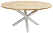 Taste by 4 Seasons Prado tuintafel frost grey frame teak blad Ø 160 cm  Tuintafel    houtkleur weerbestendig