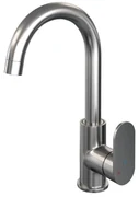 Brauer Brushed Edition ColdStart wastafelkraan hoog met draaibare ronde uitloop model C RVS geborsteld PVD
