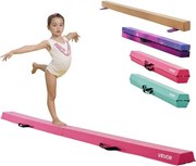 VEVOR Evenwichtsbalk Gymnastiek Kinderen Opvouwbaar 233 cm, Draagvermogen 90,7 kg Gymnastiekbalk met Antislipbodem, Evenwichtsbalk met Draagtas voor Gym, Roze