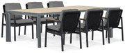 Tuinset 6 personen 240 cm Aluminium/rope Grijs Coco Ralph/Borello