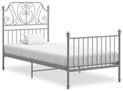 vidaXL Bedframe metaal grijs 90x200 cm