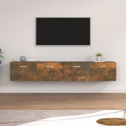 vidaXL Wandkasten 2 st 100x36,5x35cm bewerkt hout gerookt eikenkleurig