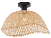 Art Deco plafondlamp zwart met naturel bamboe 40cm - Alka