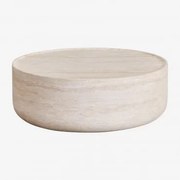 Ronde Salontafel Ø80 Cm In Cement Darwys Look Travertino - Sklum
