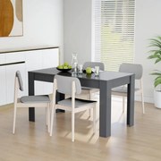 vidaXL Eettafel 140x74,5x76 cm spaanplaat grijs