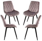 Set 4 Min Fluwelen Stoelen